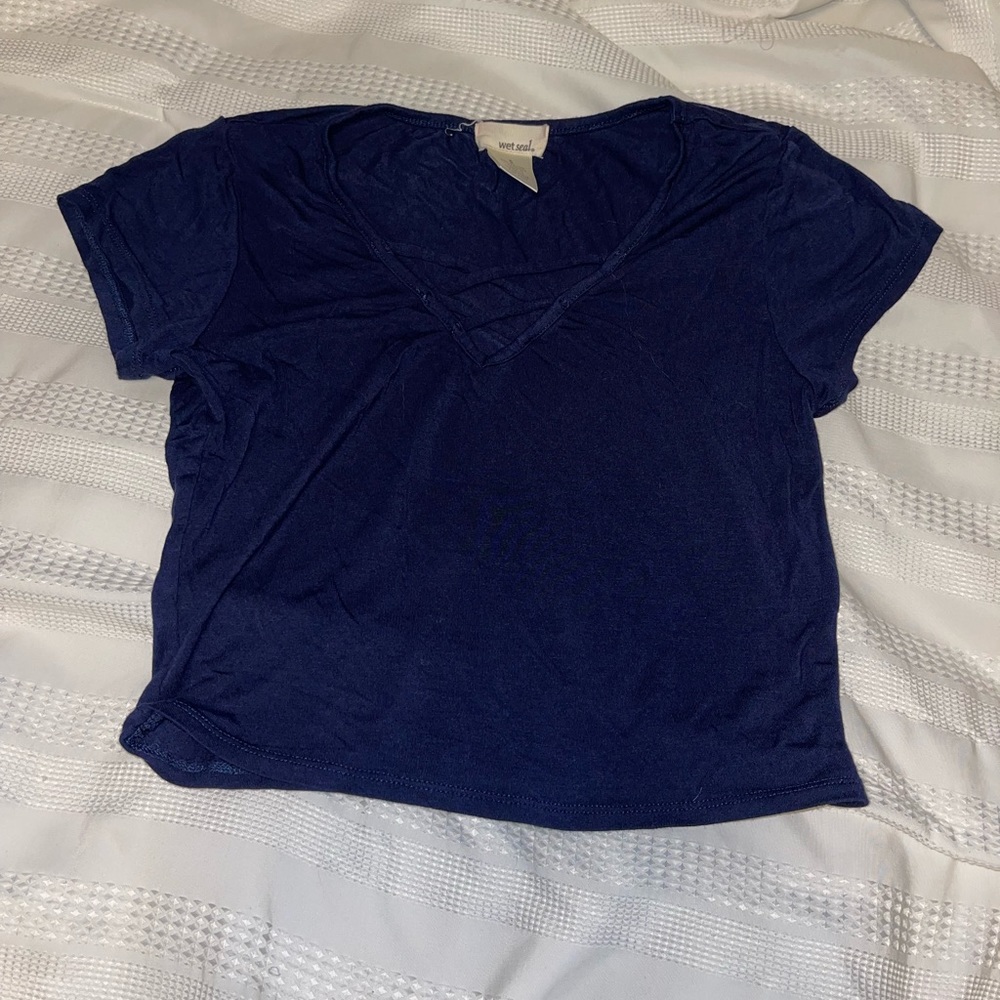 Navy crop top